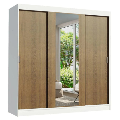 Ropero Placard Matrimonial Reno 180CM Pareja con 1 Espejo 3 Puertas Corredizas