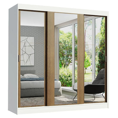 Ropero Placard Matrimonial Reno 180CM Pareja con 3 Espejos 3 Puertas Corredizas