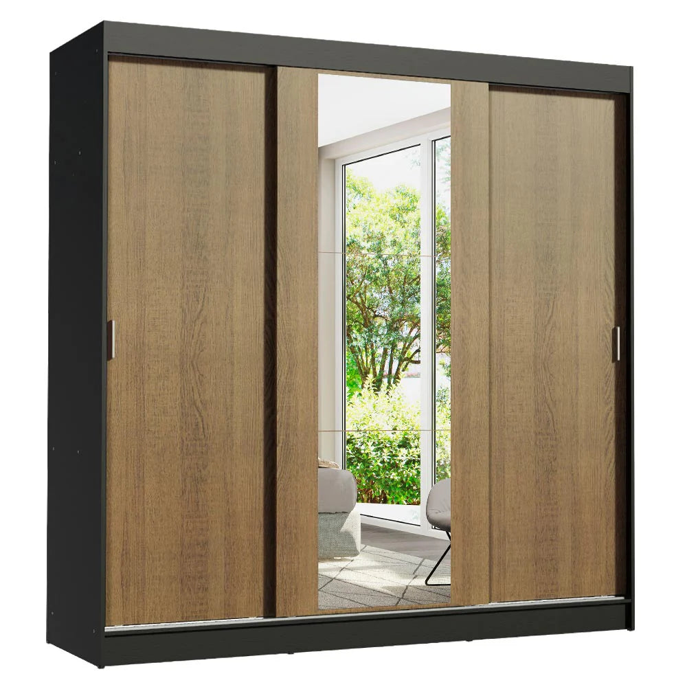 Ropero Placard Matrimonial Reno 180CM Pareja con 1 Espejo 3 Puertas Corredizas