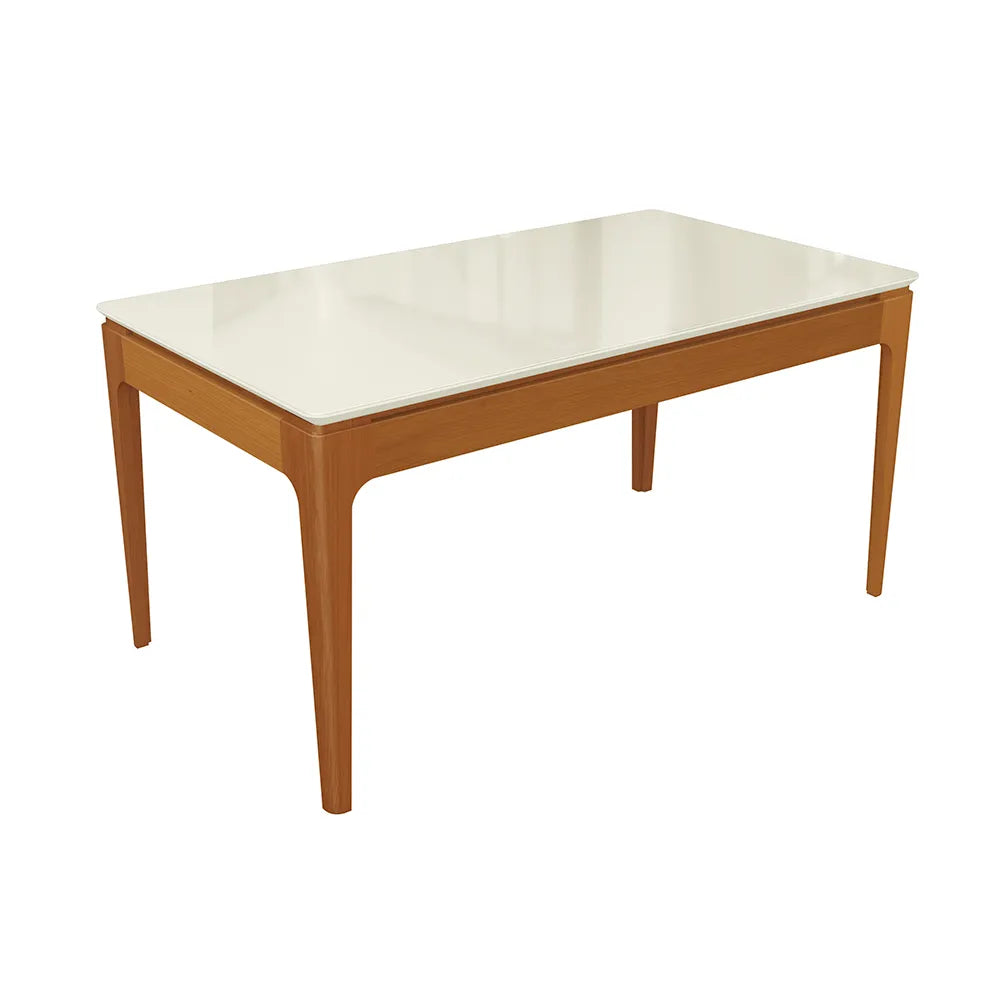 Mesa Mira Rectangular - Madera Maciza y Vidrio Sobrepuesto