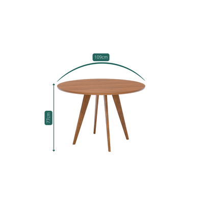 Juego de Comedor Amara Redonda 1.09cm con 4 Sillas Selene - Madera Maciza
