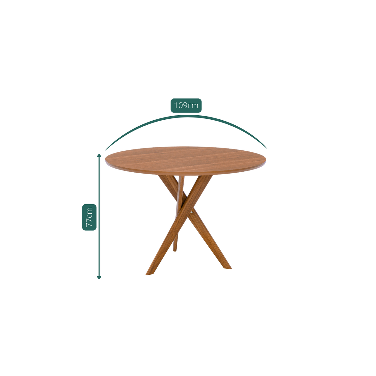 Juego de Comedor Catalina Redonda 1.09cm con 4 Sillas Selene - Madera Maciza