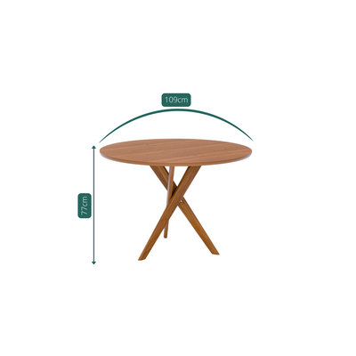 Juego de Comedor Catalina Redonda 1.09cm con 4 Sillas Selene - Madera Maciza