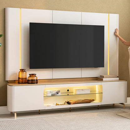 Home Rack/Panel Santorini Curvo con Led