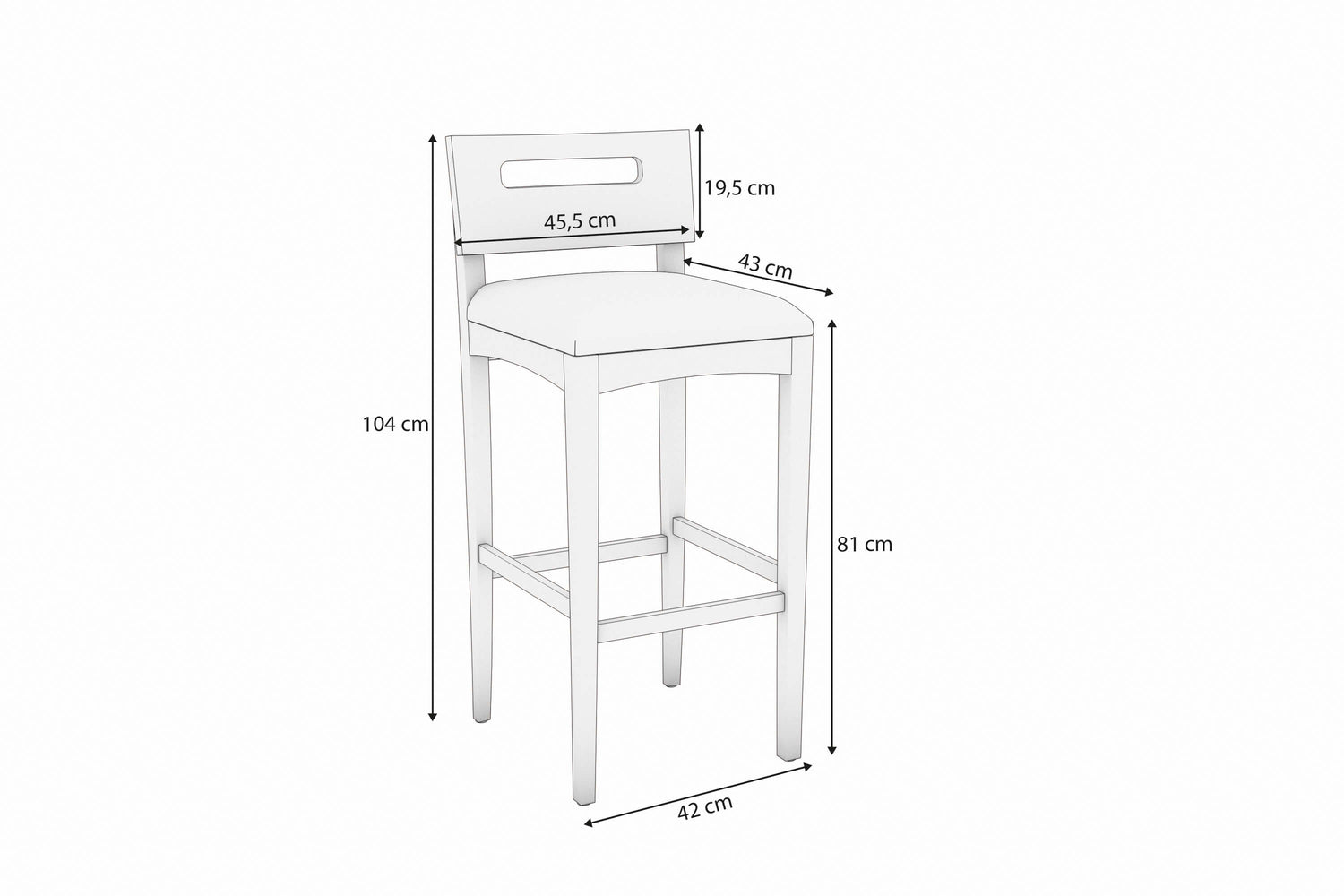 Banqueta Mia - Madera Maciza