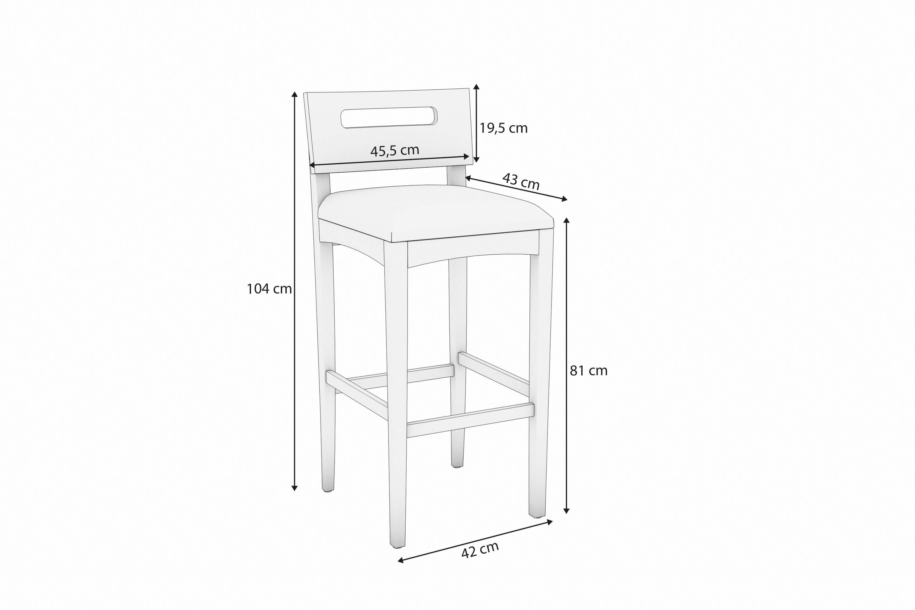 Banqueta Mia - Madera Maciza