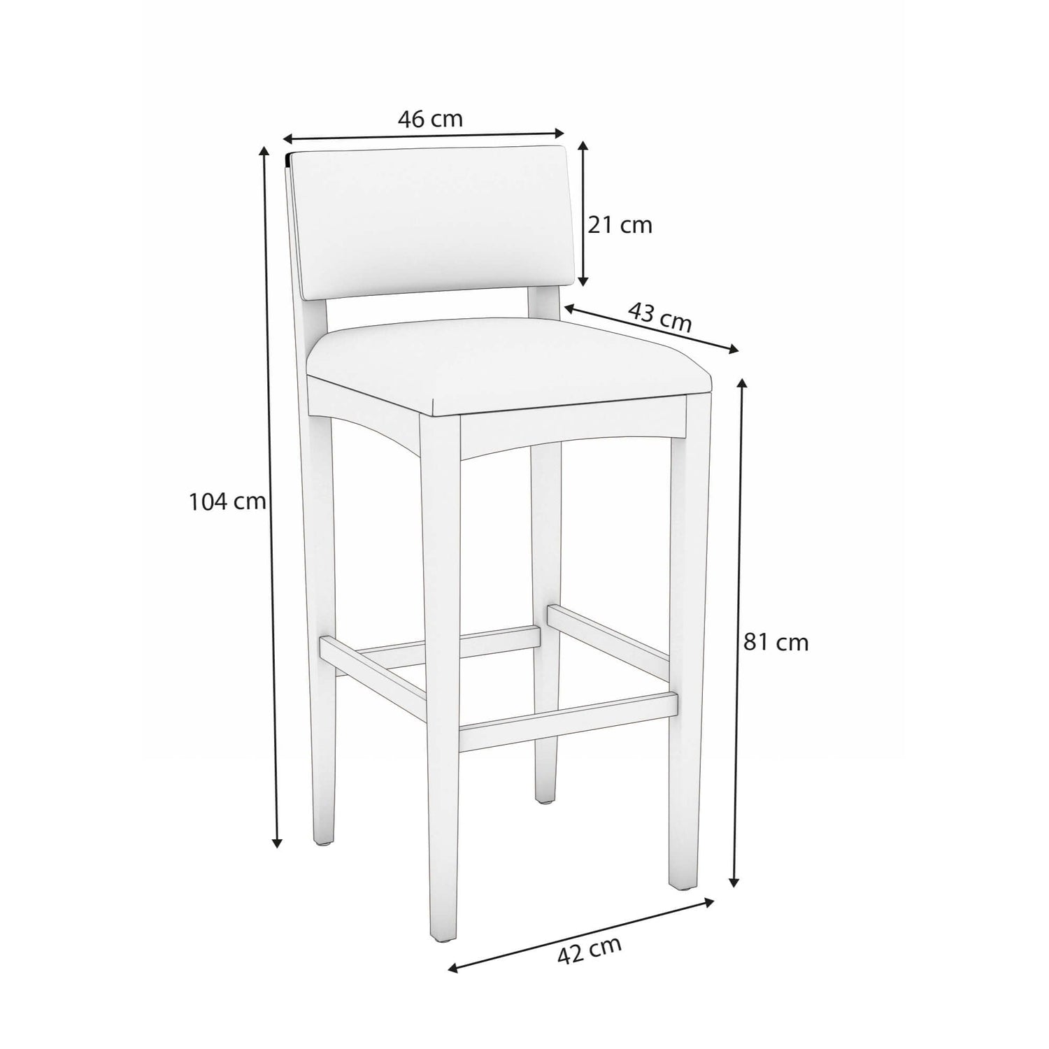 Banqueta Noa - Madera Maciza