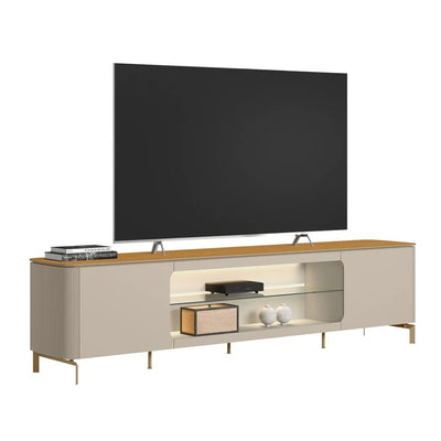 Rack para tv Santorini 240cm curvo con Led - Patas en metal
