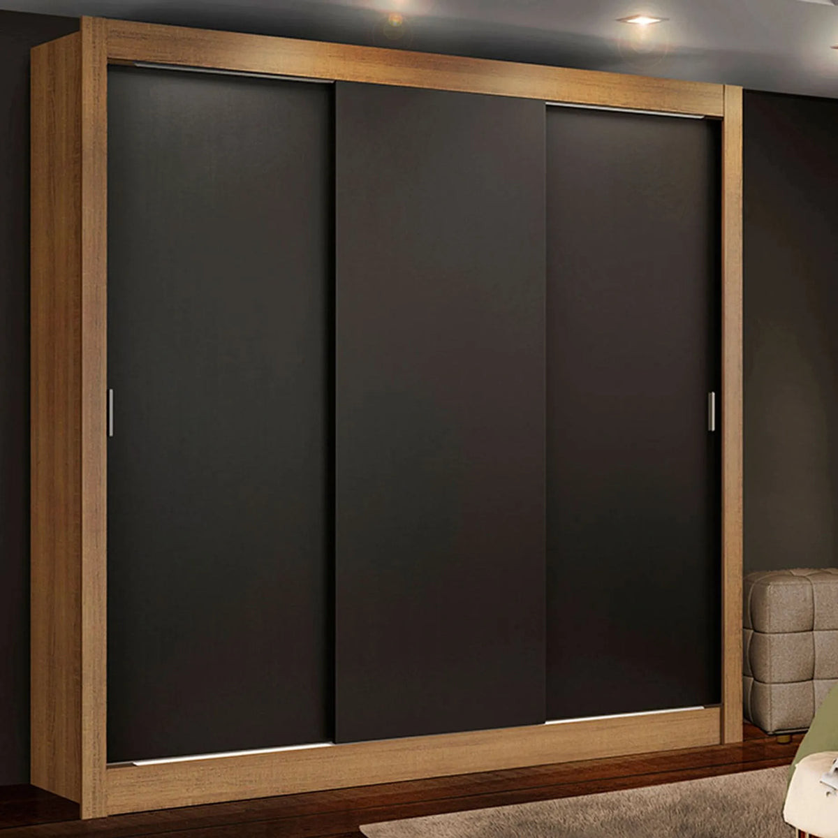 Ropero Placard Matrimonial Monaco 170CM Sin Espejo 3 Puertas Corredizas