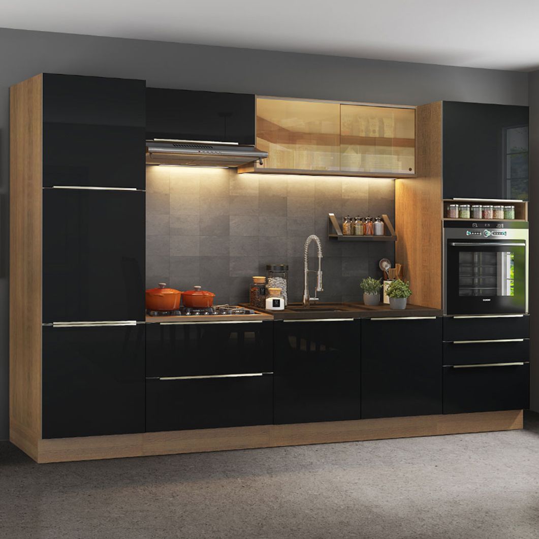 Cocina Completa Modulada Lux 320cm Rustic/Gris - Balton Hogar