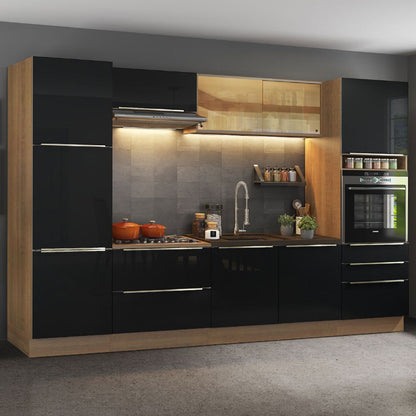 Cocina Completa Modulada Lux 320cm Rustic/Gris - Balton Hogar