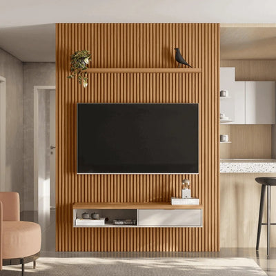 Panel para tv Ripado Murcia 180cm con Listones de Madera