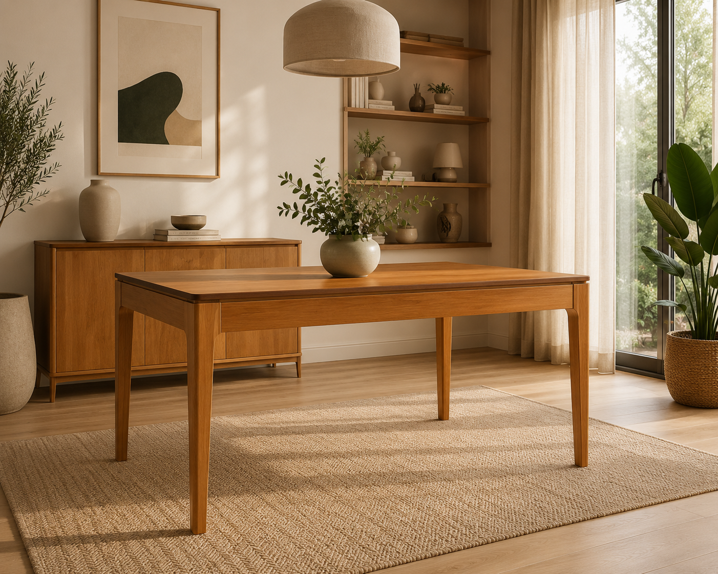 Mesa de Comedor Mira Rectangular - Madera Maciza