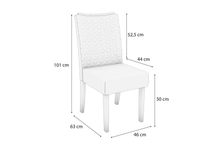 Juego de Comedor Milena con 6 Sillas - Vidrio