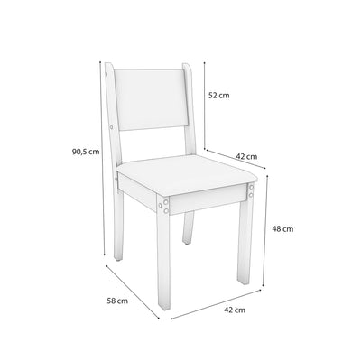 Juego de Comedor Melina 120CM + 4 Sillas Cora