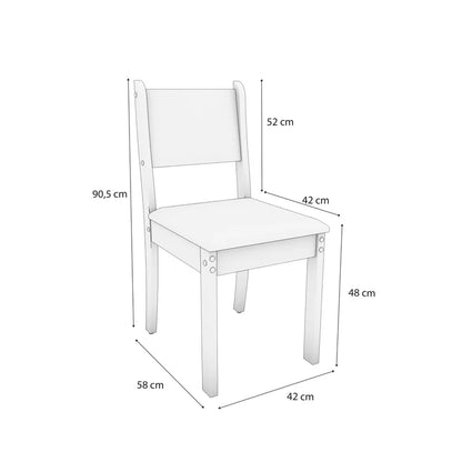 Juego de comedor Melina de 120cm/160cm con 4/6 Sillas Luna
