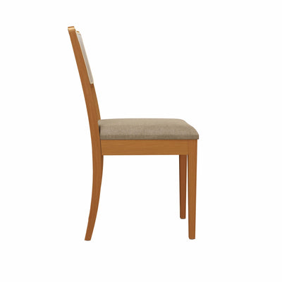 Juego de comedor Mesa Elma Redonda con Tapa de Vidrio Blanco con 4 Sillas Lola