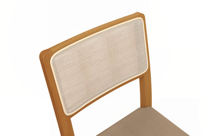 Juego de Comedor Bianca 6 Sillas Madera Maciza y Vidrio Sobrepuesto