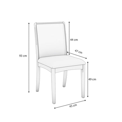 Juego de Comedor Mira con Vidrio Sobrepuesto con 6 Sillas Lara