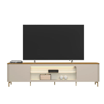 Rack para tv Santorini 240cm curvo con Led - Patas en metal