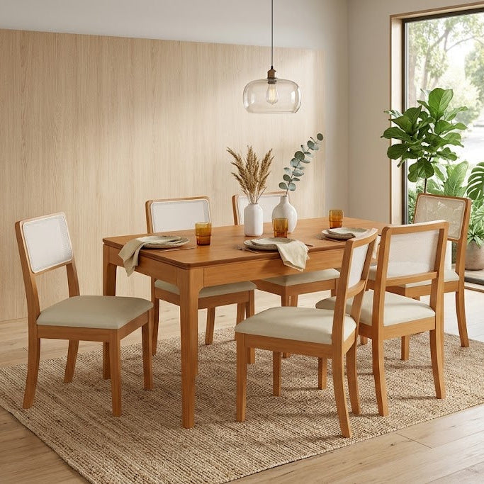 Juego de Comedor Mira con Sillas Lola - Madera Maciza