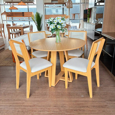 Juego de Comedor Agustina + 4 Sillas Monica - 100% MDF