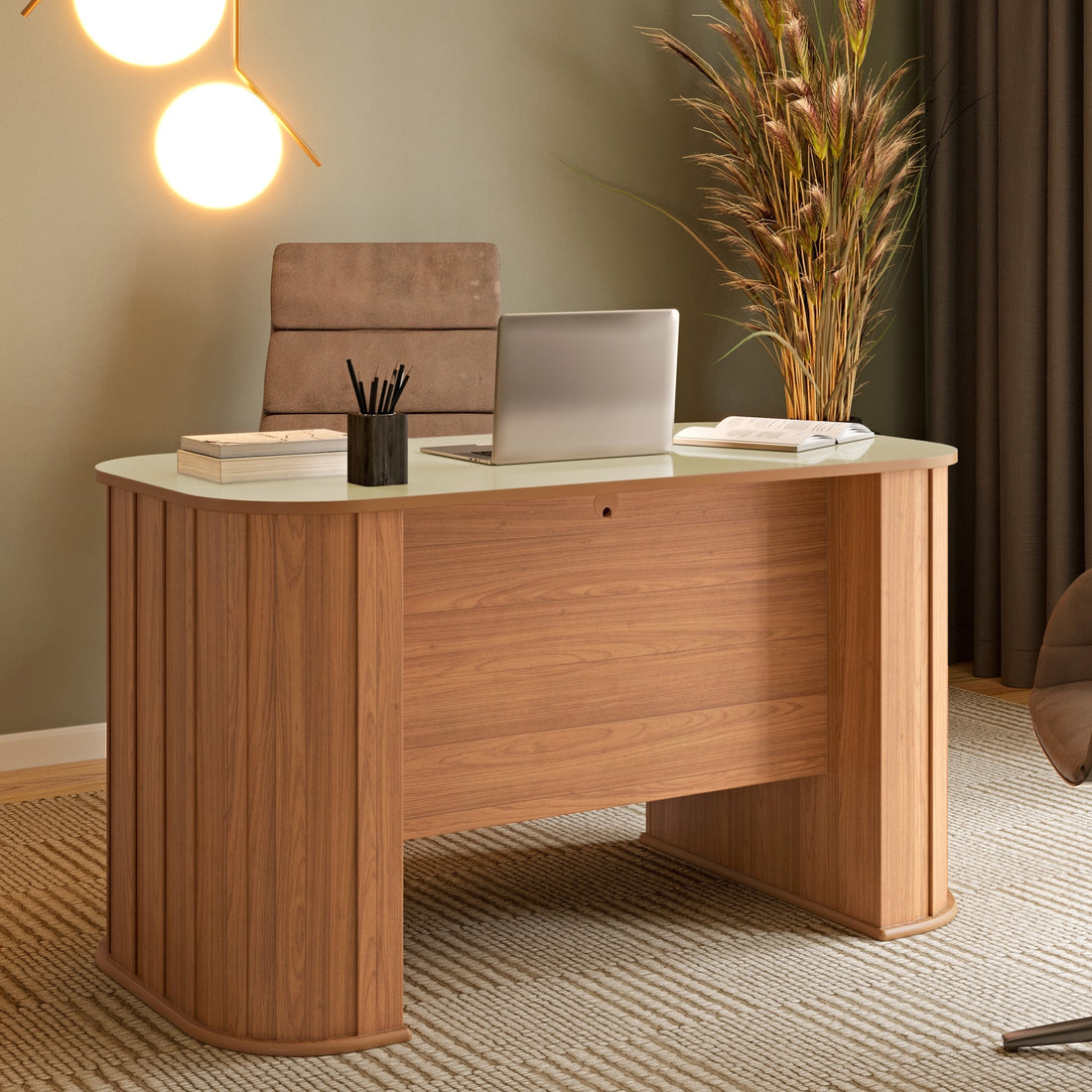 Escritorio Munich Curvo Mesa de Oficina C/1 Cajon 135cm 100% MDF