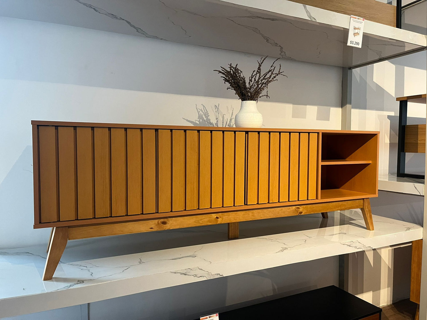 Rack TV Ripado Luisa 180CM - Listones de madera (PRODUCTO ARMADO)