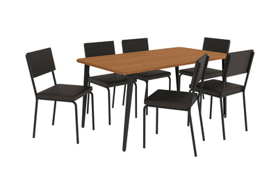 JUEGO DE COMEDOR ITALIA 160CM 6 LUGARES