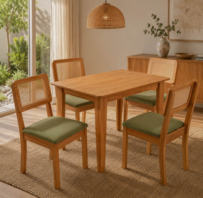 Juego de comedor Melina 120cm con 4 Sillas Ova 100% MDF