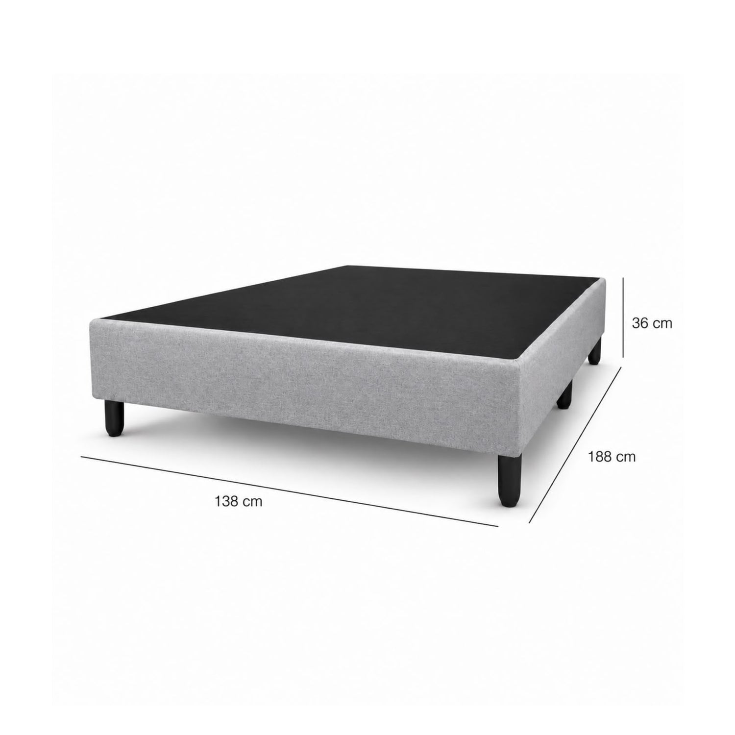 Box de Cama Gris/Crema Individual 140cm