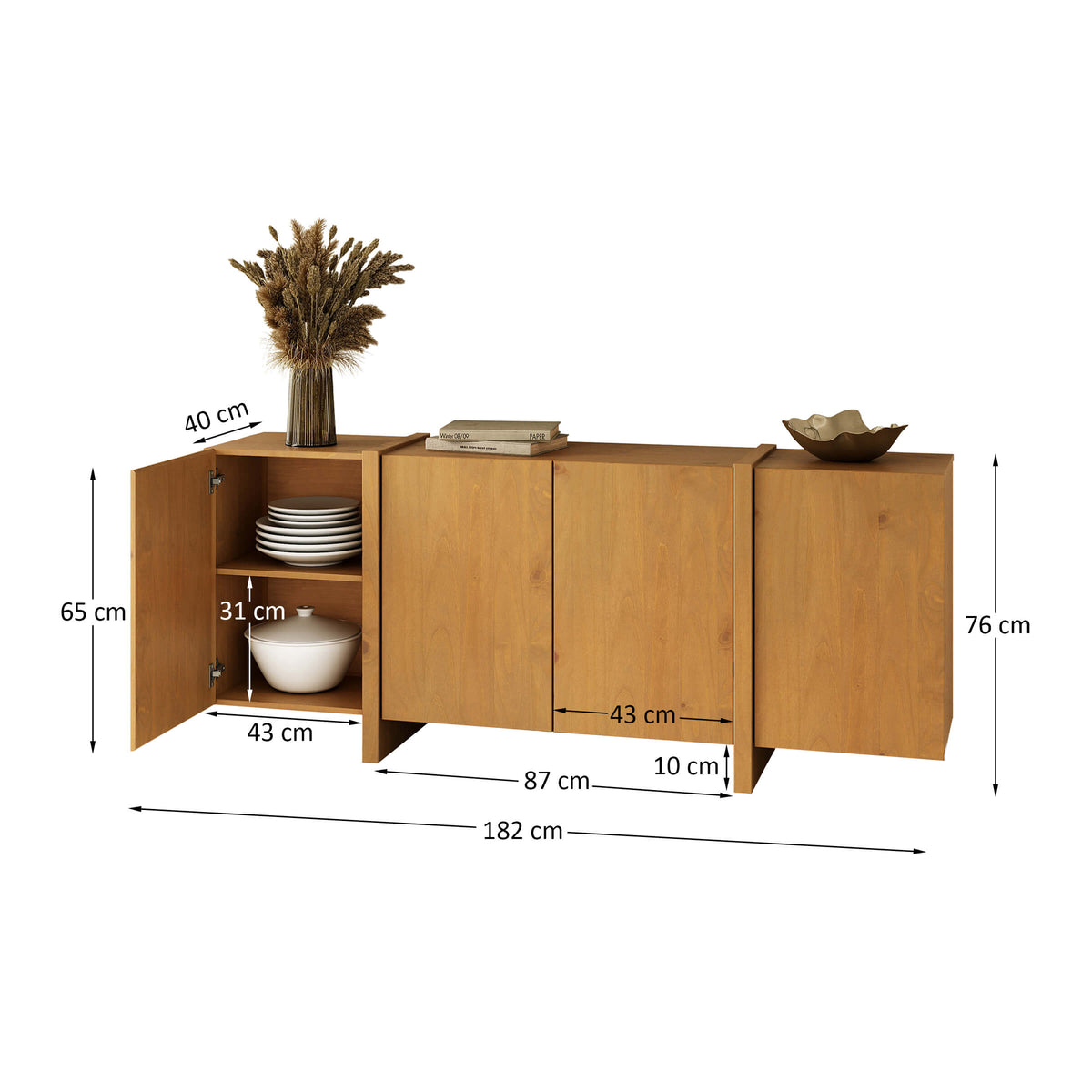 Aparador Lesly 182CM - Madera Maciza