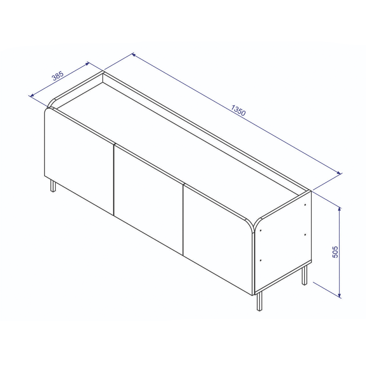 Rack Curve - 135CM Patas Metal