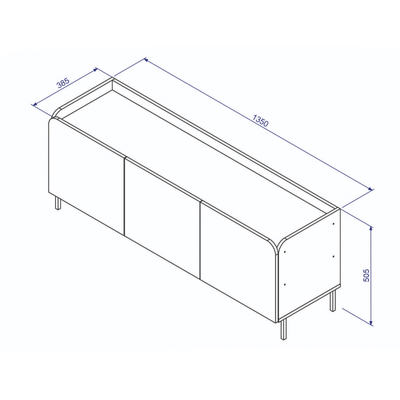 Rack Curve - 135CM Patas Metal