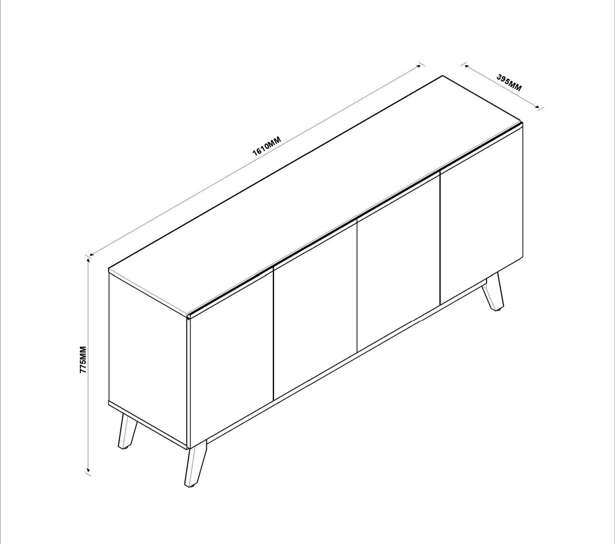 Aparador 4P 160CM - Linea Ares