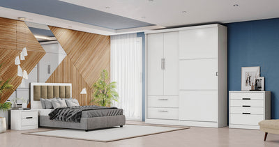 Ropero 3 Puertas y cajones 180cm Milan