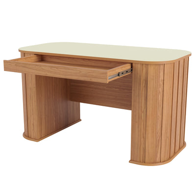 Escritorio Munich Curvo Mesa de Oficina C/1 Cajon 135cm 100% MDF