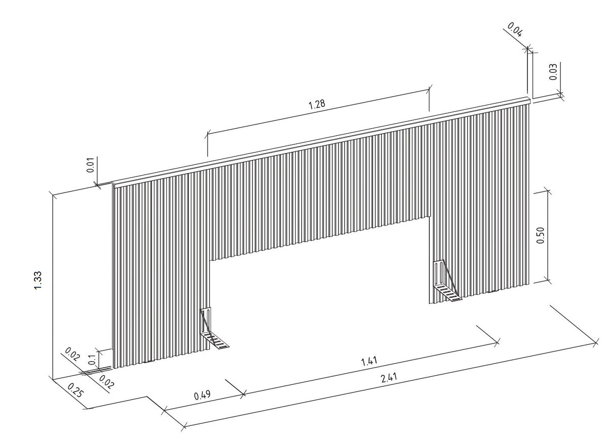 Respaldo de Cama con Listones de Madera Rafaela 240CM