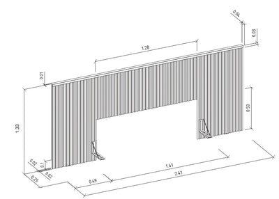 Respaldo de Cama con Listones de Madera Rafaela 240CM