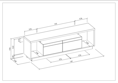 Rack tv Sala Cronos 180cm con tira Led MDF/MDP