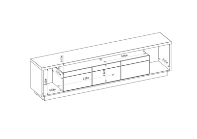 Rack tv Sala Cronos 220cm con tira Led MDF/MDP
