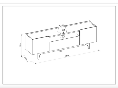 Rack para tv Orlando 180cm Patas en madera maciza