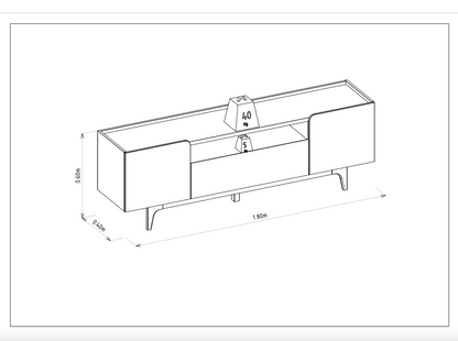 Rack para tv Orlando 180cm Patas en madera maciza