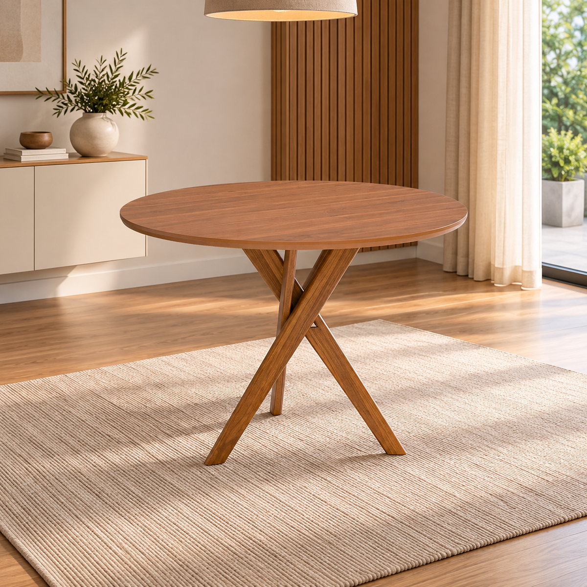 Mesa Catalina Redonda 1.09cm - Madera Maciza