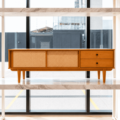 Rack TV 175CM con Ratan Serena - Madera Maciza