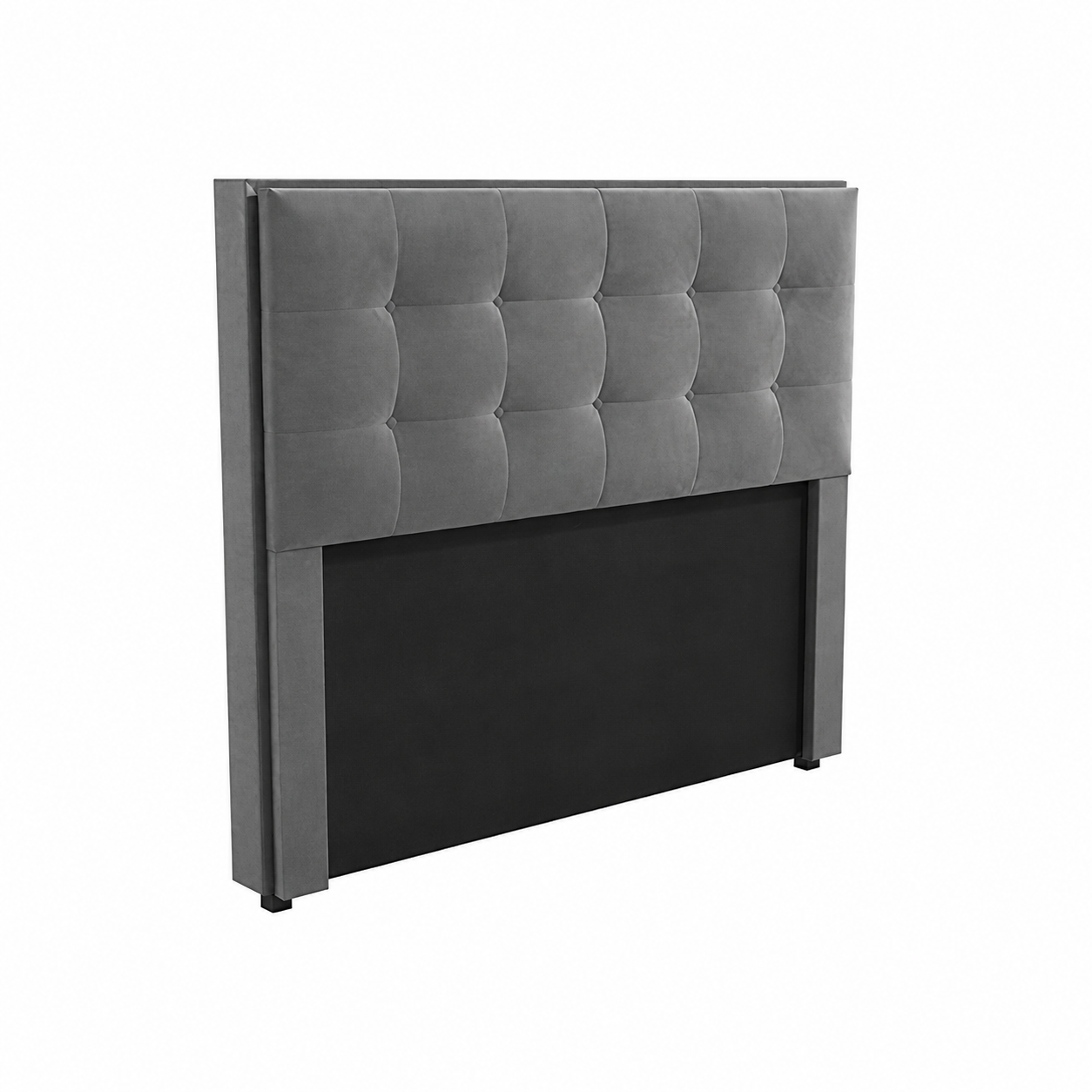 Respaldo de Cama Mela Terciopelo Gris - Tapizado