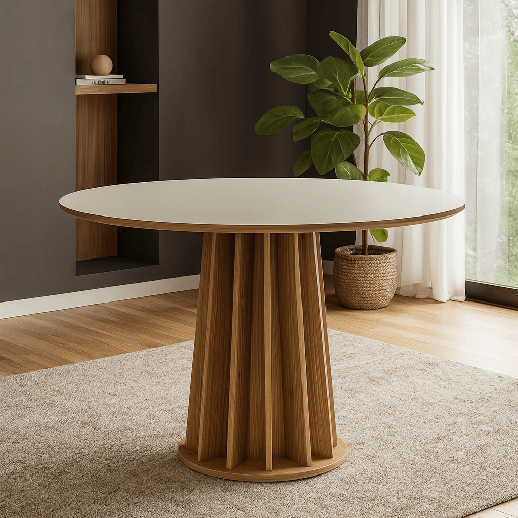 Mesa de Comedor Berlin Redonda 105CM - 100% MDF