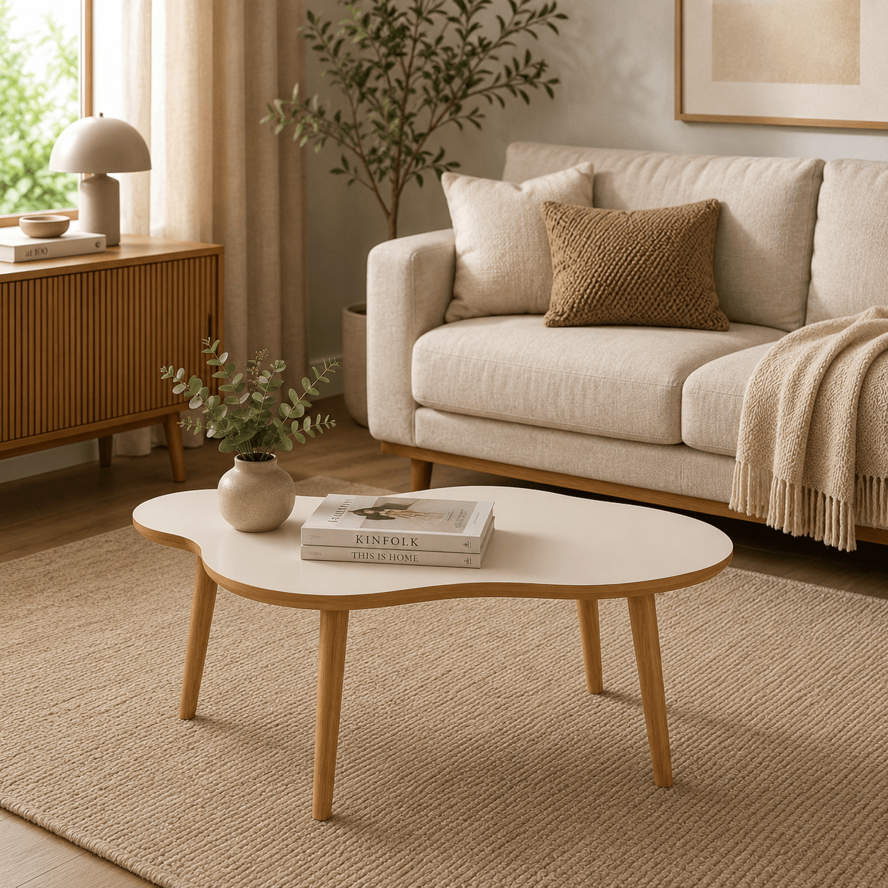 Mesa De Centro Ratona Organica 88CM 100% MDF