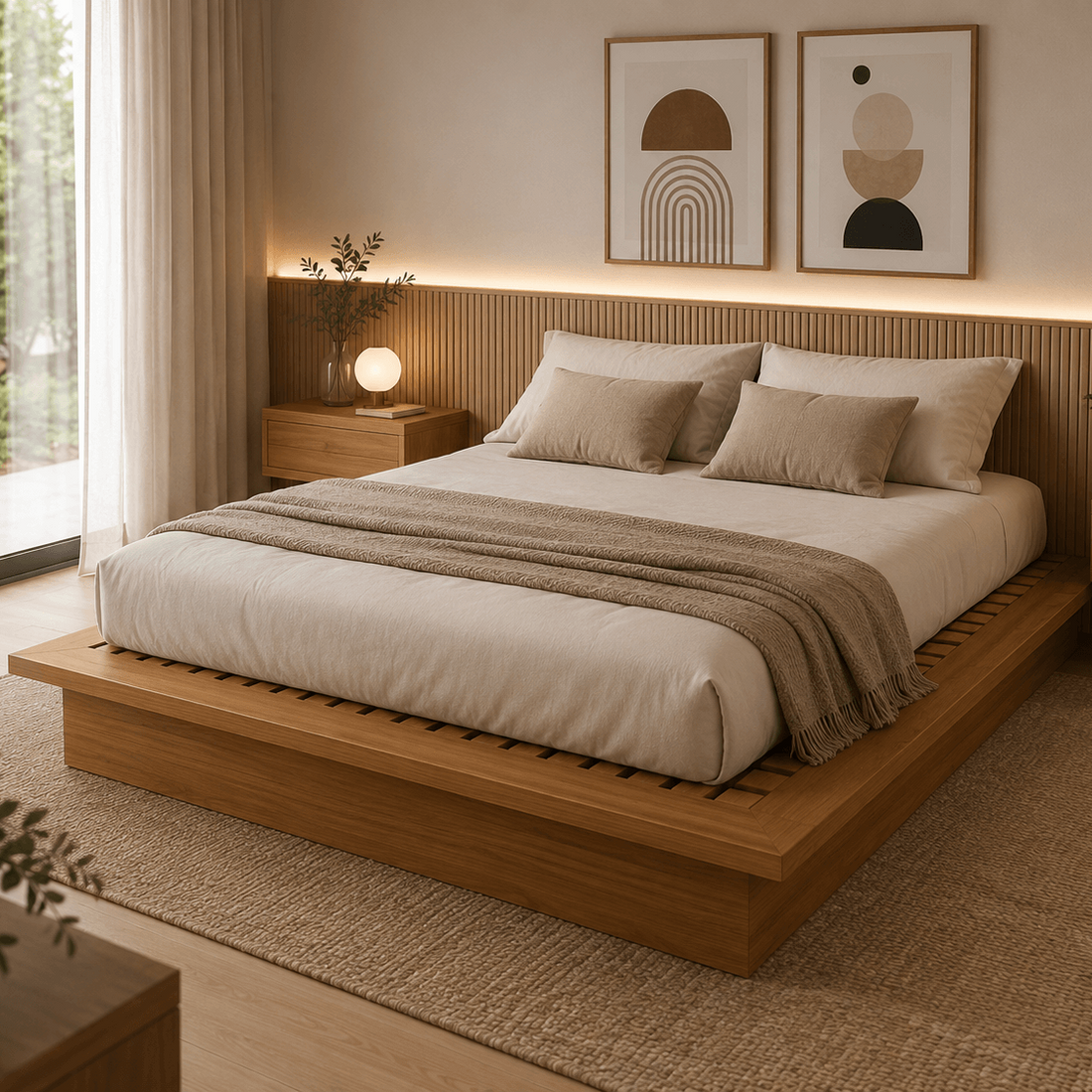 Cama Matrimonial Flotante 100% Mdf - Balton Hogar