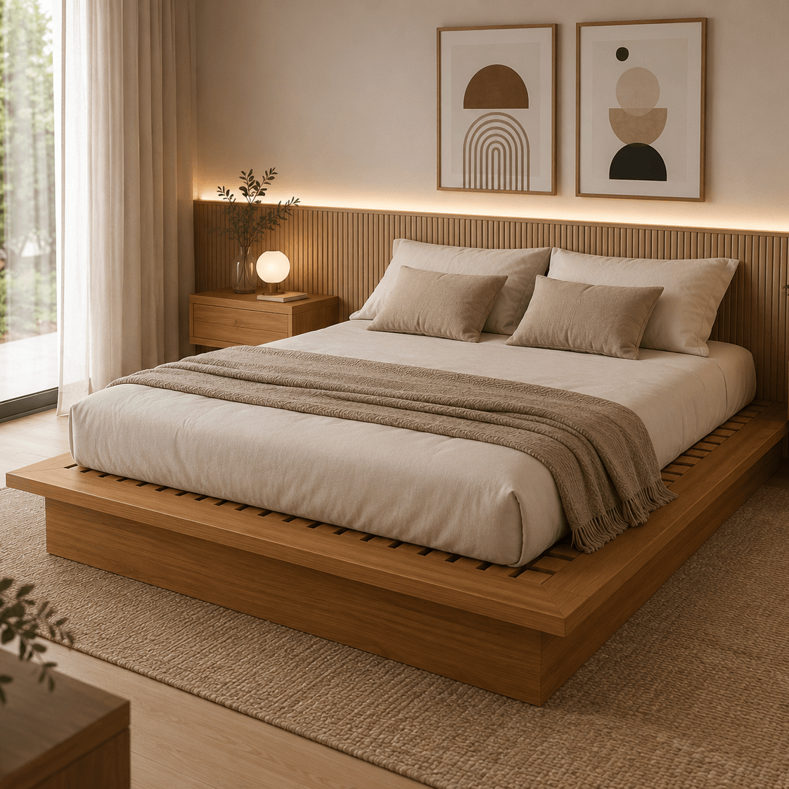 Cama Matrimonial Flotante 100% Mdf - Balton Hogar